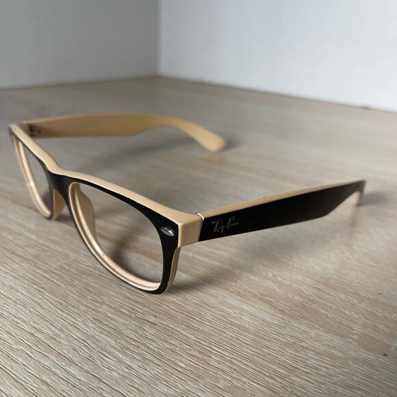 Ray-Ban RB2132 New Wayfarer 875 Sunglasses Frames Only Black Beige 52-18 - Picture 3 of 9